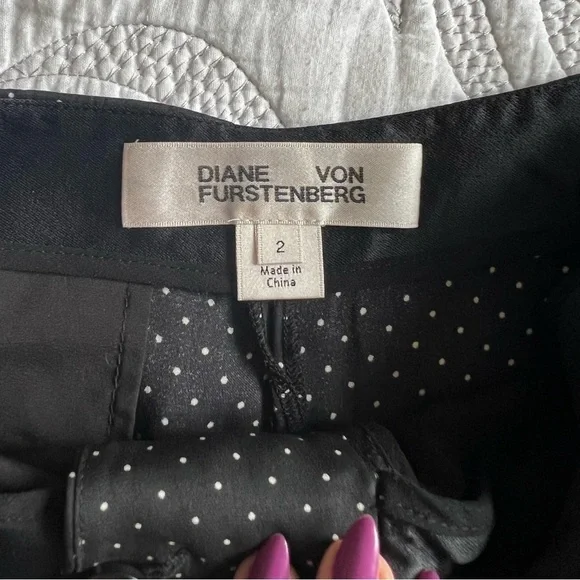 Diane Von Furstenberg - Wide Leg Silk-Blend Trousers - Navier Dot - Picture 5 of 13